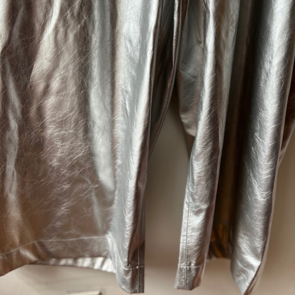 Maeve THE ETTIE HIGH-RISE CROP WIDE-LEG PANTS: METALLIC FAUX-LEATHER EDITION 26W - Picture 6 of 13